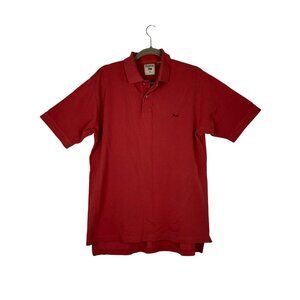 Perlis Polo Shirt Mens Size Medium Red Crawfish Logo 100% Cotton